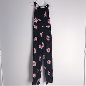 WILDFOX pink and black floral jumpsuit